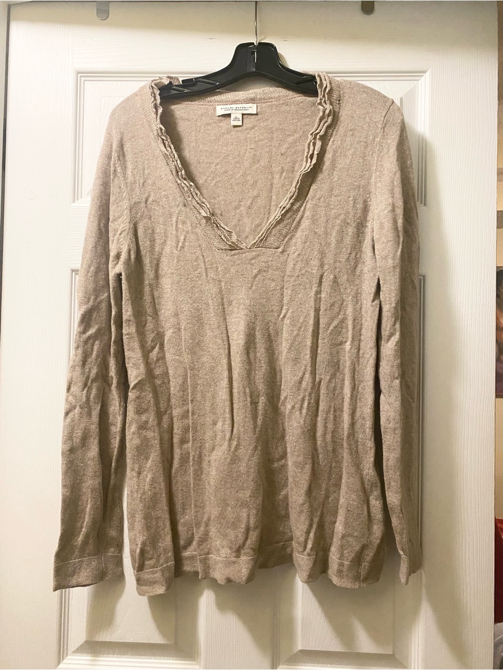 Banana Republic Wool Cashmere Blend V-Neck Sweater, Sz L